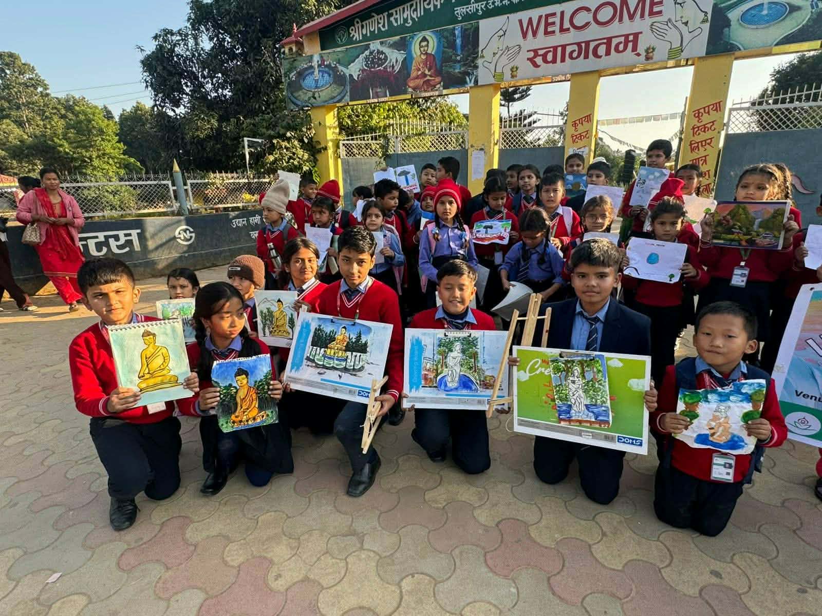 संस्कार पाठशालाका विद्यार्थीहरूको प्रत्यक्ष चित्रकला कार्यक्रम सम्पन्न