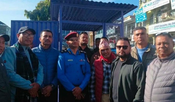 ब्यापारिकको सुरक्षाकालागि घर्तीले बनाए जेसिज चोकमा प्रहरी विट