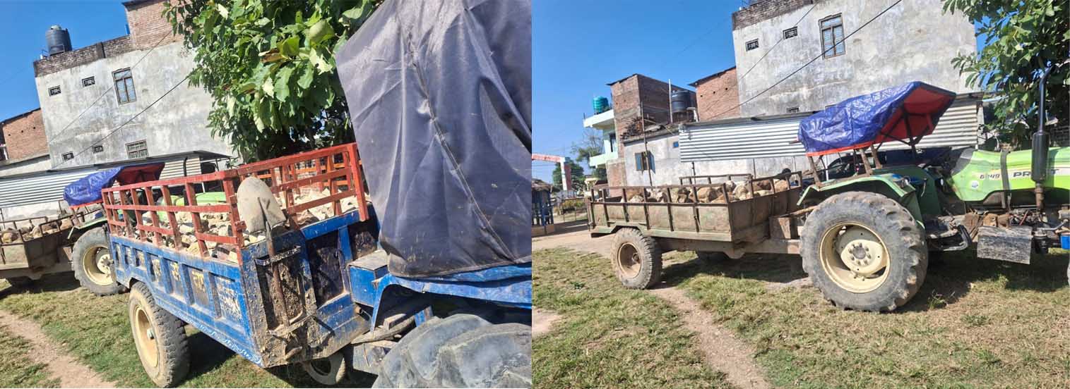 अवैधरुपमा ढुंगा उत्खनन् गर्ने तीन वटा ट्याक्टर नियन्त्रणमा